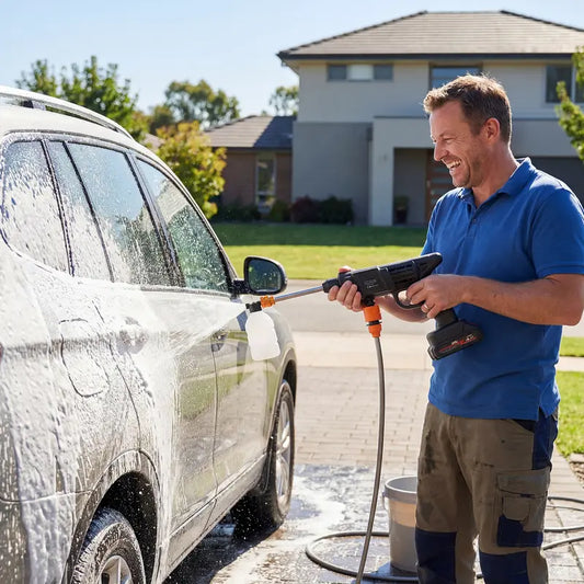 LOVEWE Cordless Pressure Washer, Portable Power Cleaner with Dual Batteries & Foam Cannon, Wireless Car & Outdoor Cleaning Kit with Storage Case