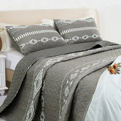 【dealsforyou】Parures de lit réversibles imprimées ultra douces Baleines Flottilla, très grand lit, couvre-lits et couvre-lits légers à motifs géométriques et rayures avec 2 taies d'oreiller pour toutes les saisons