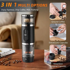 Tragbare Espressomaschine mit Milchaufschäumer