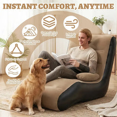 Muttertagsgeschenk S-förmige Liege (mit Luftpumpe) – Tragbares PVC-Schlafsofa, vielseitiger Indoor-/Outdoor-Luftkissenstuhl; Ideal für Terrassen, Gärten, Strände und Freizeitbereiche; Moderner Stuhl mit Rückenlehne und Reisesitz