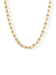 PAVOI 14K vergoldete Chunky Ketten Halsketten für Frauen - Gold Statement Halskette mit gestuften Gliedern - Breite ovale Glieder Hantelglieder Paperclip Ketten