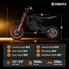 ESKUTE 3500W Mittelmotor E-Bike für Erwachsene, geländegängiges Elektrofahrrad für Campingausrüstung, 48V 23Ah 60 Meilen Doppelsitz E-Bikes, Vatertagsgeschenk + kostenloser Helm
