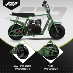 FRP 99cc Gas Powered Mini Dirt Bike, 28MPH Off-Road Motorcycle for Teens and Adults, Dual Disc Brakes, Rear Suspension - RED