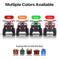 QEASET Electric atv Dirt Quad, 36V 500W Motor, 12-15mph Speed, Twist Grip Acceleration & Hand Operated Disc Brakes,Knobby Air Tires, Multiple Colors, Holiday Gifts