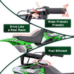 39cc 4-Stroke Off-Road Mini Bike Gas Powered, 20 MPH max Speed, 27 Miles Range, Dual Disc Brakes, EPA Approved Pocket Bike Supports 165 lbs for Teens,Black