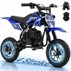 39cc 4-Stroke Off-Road Mini Bike Gas Powered, 20 MPH max Speed, 27 Miles Range, Dual Disc Brakes, EPA Approved Pocket Bike Supports 165 lbs for Teens,Black