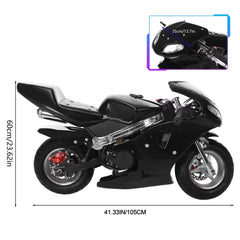 Aqzb Mini Motorcycle Toy 49 2 Stroke Pocket Motorcycle Up to 20mph Max Weight 170lbs Gas Powered Pocket Motorbike for Kids Over 12 Years Old Black