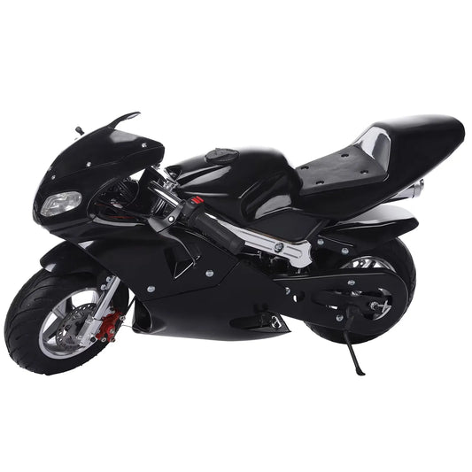 Aqzb Mini Motorcycle Toy 49 2 Stroke Pocket Motorcycle Up to 20mph Max Weight 170lbs Gas Powered Pocket Motorbike for Kids Over 12 Years Old Black