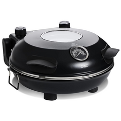 COOK WITH COLOR Pizza Oven, Electric Indoor Pizza Maker, Countertop Pizza Cooker, Black