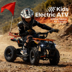 QEASET Electric atv Dirt Quad, 36V 500W Motor, 12-15mph Speed, Twist Grip Acceleration & Hand Operated Disc Brakes,Knobby Air Tires, Multiple Colors, Holiday Gifts