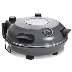 COOK WITH COLOR Pizza Oven, Electric Indoor Pizza Maker, Countertop Pizza Cooker, Black