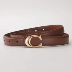 Smooth Buckle Belt PU Leather Women Business Casual