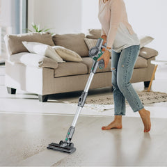 Green Lion Lite Cordless Vacuum Cleaner – 150W Stick Vacuum with Foldable Tube & LED Brush (Grey)
