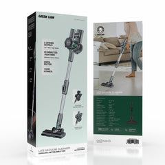 Green Lion Lite Cordless Vacuum Cleaner – 150W Stick Vacuum with Foldable Tube & LED Brush (Grey)