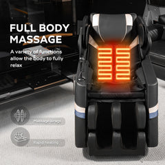 2026 Full Body Massage Chair L Track Zero Gravity Shiatsu Massage Recliner Black