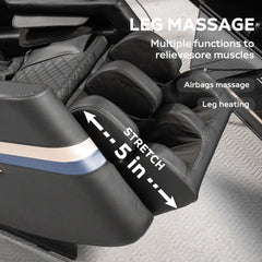 2026 Full Body Massage Chair L Track Zero Gravity Shiatsu Massage Recliner Black