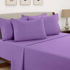 6 Piece Bed Sheet Set 1800 Series Microfiber Comfort Deep Pocket Hotel Bed Sheet