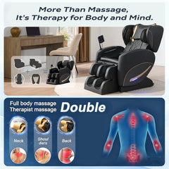 New Full Body Air Pressure Shiatsu Massage Chair Recliner ZERO GRAVITY Black