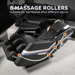 2026 Full Body Massage Chair L Track Zero Gravity Shiatsu Massage Recliner Black