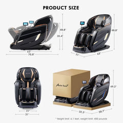 Oversized 4D Full Body Zero Gravity Airbag Shiatsu Massage Chair Recliner 24Mode