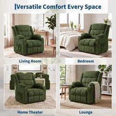 Oversized Power Recliner Chair 26'' Seat Electric Reclining W/ Massage & Heat