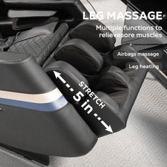 2026 Full Body Massage Chair L Track Zero Gravity Shiatsu Massage Recliner Black