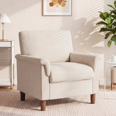 Mid-Century Modern Accent Chair, Upholstered Living Room Armchair, Easy Assembly