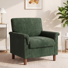 Mid-Century Modern Accent Chair, Upholstered Living Room Armchair, Easy Assembly