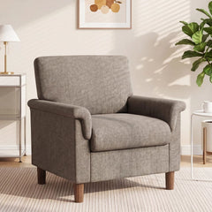 Mid-Century Modern Accent Chair, Upholstered Living Room Armchair, Easy Assembly