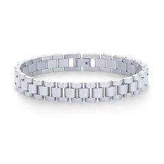 PAVOI Bracelet de montre étanche pour femme - Bracelet à maillons épais plaqué or 14 carats bicolore - Bijoux en or en acier inoxydable avec métaux mélangés