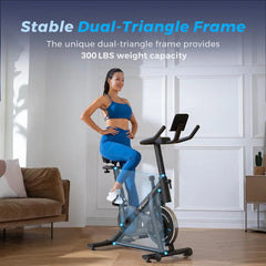 Merach Exercise Bike with New RPM Game Mode for Home Stationary Bike Enhanced Electronic with Holder Silent Belt Drive and Comfortable Seat Cushion for Cardio Workout Exclusive App ,Tablet Mount and Fitness Courses Gym machine Summervibes