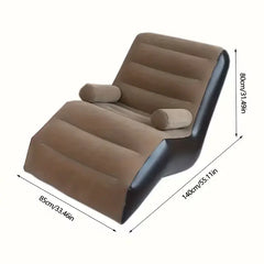 Mother’s Day gift S-Shaped Lounger (with Air Pump) — Portable PVC Sofa Bed, Versatile Indoor/Outdoor Air Cushion Chair; Ideal for Patios, Gardens, Beaches, and Leisure Areas; Modern Backrest Chair & Travel Seat
