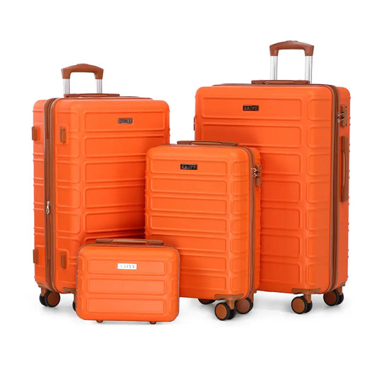 4PCS Aaivv Sturdy ABS Hardshell Luggage Set, Expandable Spinner Suitcases with TSA Lock & Wheels, Lightweight Durable Travel Luggage for Family Trips & Back to School, Sturdy Abs Luggage fathersdaygift