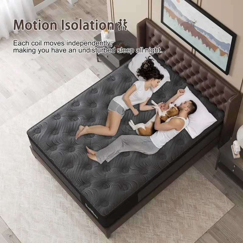 10"12"14" Twin Full Queen King Size Mattress in a Box Hybrid Spring Memory Foam, Medium Firm Ergonomic Mattress