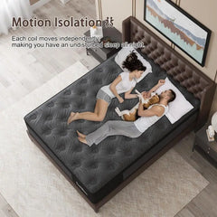 10"12"14" Twin Full Queen King Size Mattress in a Box Hybrid Spring Memory Foam, Medium Firm Ergonomic Mattress
