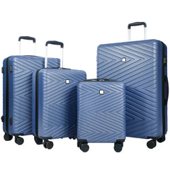 4-teiliges Hartschalenkoffer-Set, leicht, mit TSA-Schloss und Spinner-Rädern, Blau
