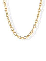 PAVOI 14K vergoldete Chunky Ketten Halsketten für Frauen - Gold Statement Halskette mit gestuften Gliedern - Breite ovale Glieder Hantelglieder Paperclip Ketten