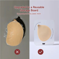 PUFF Adhesive Bra – No.1 Push-up Sticky Bra, Waterproof & Sweat-proof Invisible Bra, Reusable Silicone Adhesive Bra for Women, Includes Storage Board & Replaceable Pads