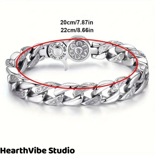 Men's Polished Chain Sports Wristband Bracelet - Chic Sports Wristbands for Men's Jewelry, Stylish Mensfashion Accessories, Ideal for Daily Wear, Perfect Gift for Loved Ones