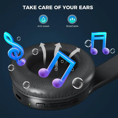 VANOTOM Wireless Headphone Foldable Bluetooth Over Ear Headset for Gaming Phones Computers Electronics Audio with 65H Playtime HIFI Sound Qualitye, Hybrid Wired Earbuds, Connection Cable | Summervibes