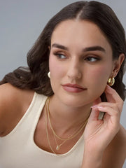 PAVOI 14K vergoldete Chunky Ketten Halsketten für Frauen - Gold Statement Halskette mit gestuften Gliedern - Breite ovale Glieder Hantelglieder Paperclip Ketten