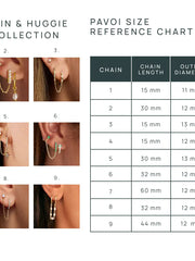 PAVOI 14K vergoldete Kettenohrringe für Damen – Ohrringe mit doppelter Kette und Stecker – Ohrstecker mit Zirkonia und Manschette für Damen