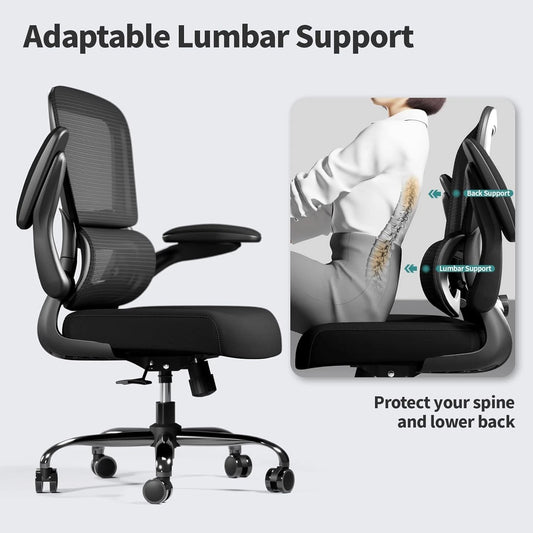 330 lbs Ergonomic Mesh Office Chair – Reclining Swivel Rolling Desk Chair