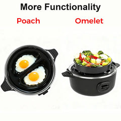 OSTBA Egg Cooker 7-Egg Capacity Electric Egg Boiler with Musical Buzzer Overheat Protection Rapid Cooker for Soft Medium Hard-Boiled Eggs Easy-to-Clean Egg Poacher and Mini Food Steamer Black Multi-Function
