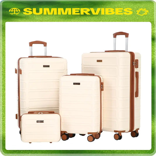 4PCS Aaivv Sturdy ABS Hardshell Luggage Set, Expandable Spinner Suitcases with TSA Lock & Wheels, Lightweight Durable Travel Luggage for Family Trips & Back to School, Sturdy Abs Luggage fathersdaygift