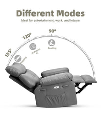 360° Swivel Rocker Recliner Chair with Massage & Heat, Manual PU Leather Recliner