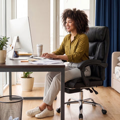 375LBS Big & Tall Heavy Duty Ergonomic Office Chair – Reclining Executive Desk Chair