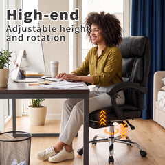 375 lbs Big & Tall Ergonomic Office Chair – Heavy-Duty Reclining Desk Chair