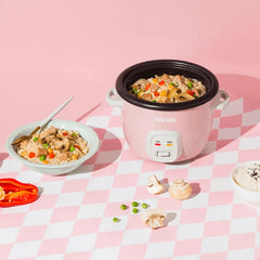 AROMA  4-Cup Cooked/ 1Qt. Rice & Grain Cooker, One-Touch Operation, Automatic Warm Mode, ARC-302NGP #Baby Pink
