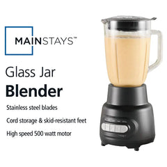 Mainstays 5-Gang Glasmixer mit 48 Oz Krug und Eiszertrümmerungs-Motor